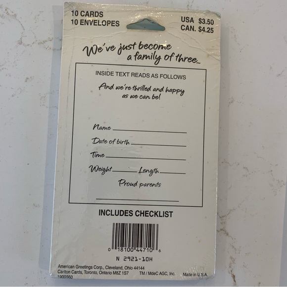 Vintage “We’ve” Just Become a Family Of Three” Cards 2 Packs w/ 1 Bonus included - Picture 2 of 8